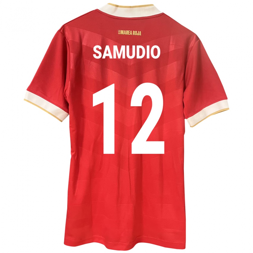 Kobiety Panama César Samudio #12 Czerwony Domowa Koszulka 24-26 Koszulki Klubowe