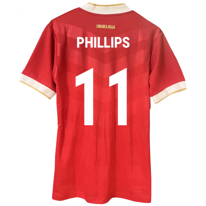 Kobiety Panama Ricardo Phillips #11 Czerwony Domowa Koszulka 24-26 Koszulki Klubowe