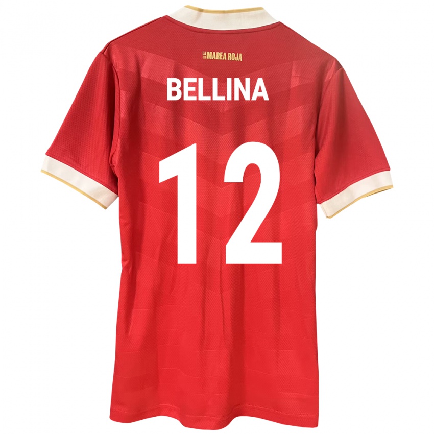 Kobiety Panama Lucca Bellina #12 Czerwony Domowa Koszulka 24-26 Koszulki Klubowe