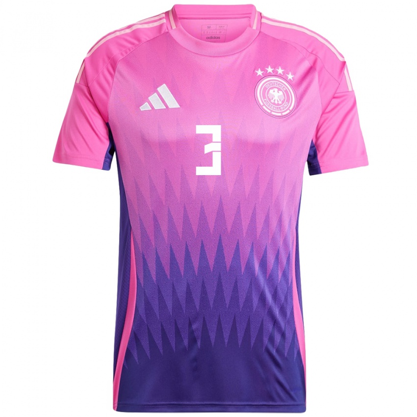 Kobiety Niemcy Kathrin Hendrich #3 Różowy Fiolet Wyjazdowa Koszulka 24-26 Koszulki Klubowe