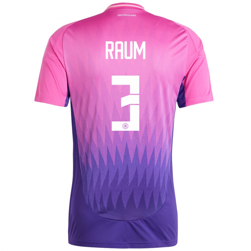 Kobiety Niemcy David Raum #3 Różowy Fiolet Wyjazdowa Koszulka 24-26 Koszulki Klubowe