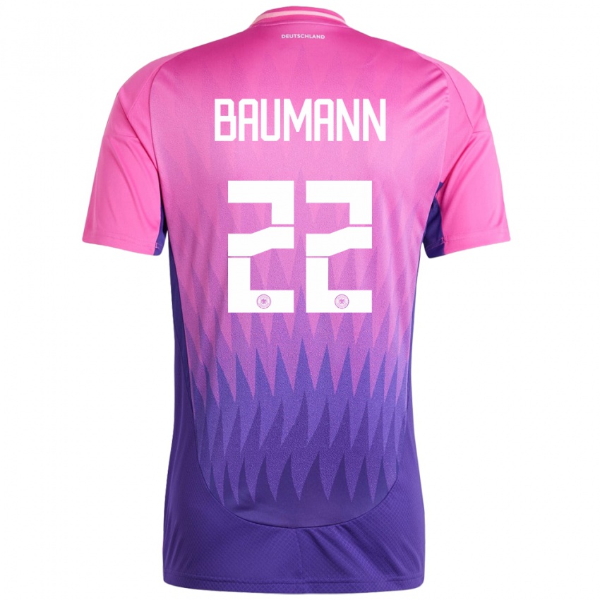Kobiety Niemcy Oliver Baumann #22 Różowy Fiolet Wyjazdowa Koszulka 24-26 Koszulki Klubowe