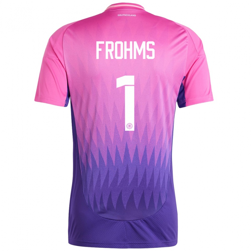 Kobiety Niemcy Merle Frohms #1 Różowy Fiolet Wyjazdowa Koszulka 24-26 Koszulki Klubowe