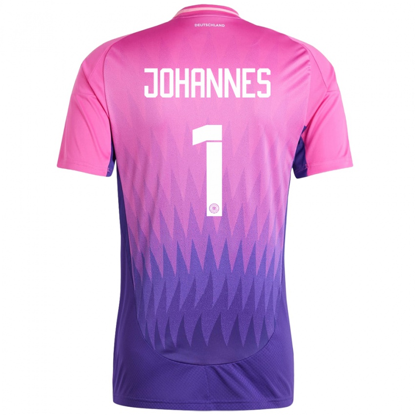 Kobiety Niemcy Stina Johannes #1 Różowy Fiolet Wyjazdowa Koszulka 24-26 Koszulki Klubowe