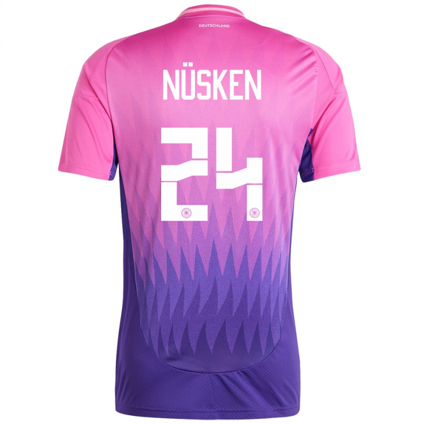 Kobiety Niemcy Sjoeke Nusken #24 Różowy Fiolet Wyjazdowa Koszulka 24-26 Koszulki Klubowe