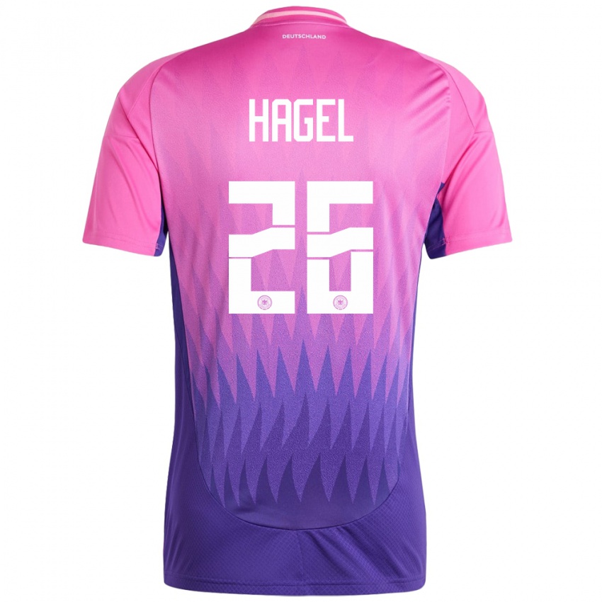 Kobiety Niemcy Chantal Hagel #26 Różowy Fiolet Wyjazdowa Koszulka 24-26 Koszulki Klubowe