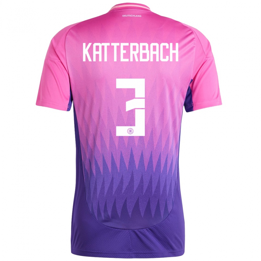 Kobiety Niemcy Noah Katterbach #3 Różowy Fiolet Wyjazdowa Koszulka 24-26 Koszulki Klubowe