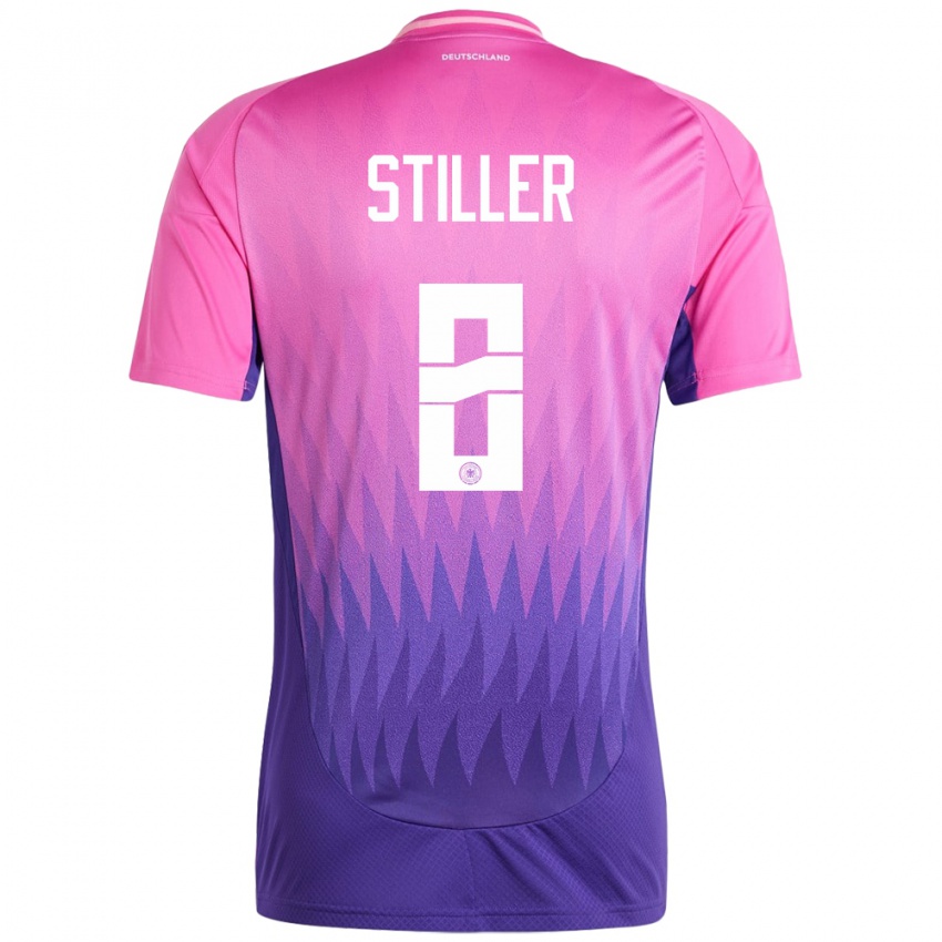 Kobiety Niemcy Angelo Stiller #8 Różowy Fiolet Wyjazdowa Koszulka 24-26 Koszulki Klubowe