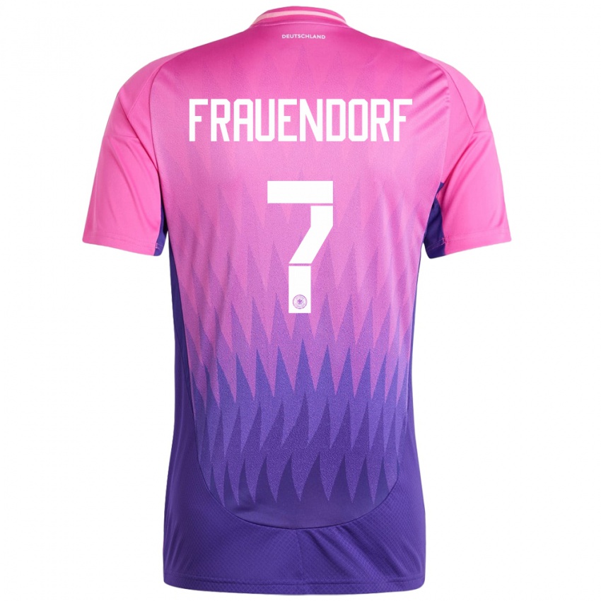 Kobiety Niemcy Melkamu Frauendorf #7 Różowy Fiolet Wyjazdowa Koszulka 24-26 Koszulki Klubowe