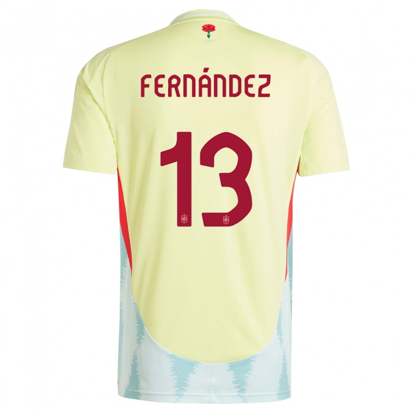 Kobiety Hiszpania Cesar Fernandez #13 Żółty Wyjazdowa Koszulka 24-26 Koszulki Klubowe