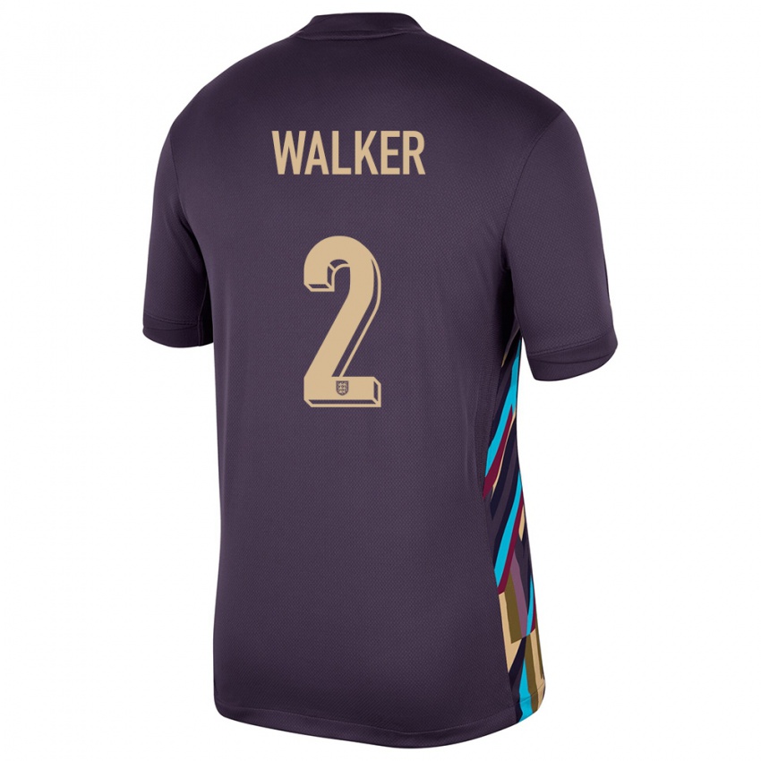 Kobiety Anglia Kyle Walker #2 Ciemna Rodzynka Wyjazdowa Koszulka 24-26 Koszulki Klubowe