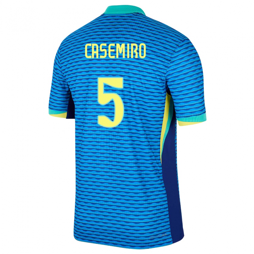 Kobiety Brazylia Casemiro #5 Niebieski Wyjazdowa Koszulka 24-26 Koszulki Klubowe
