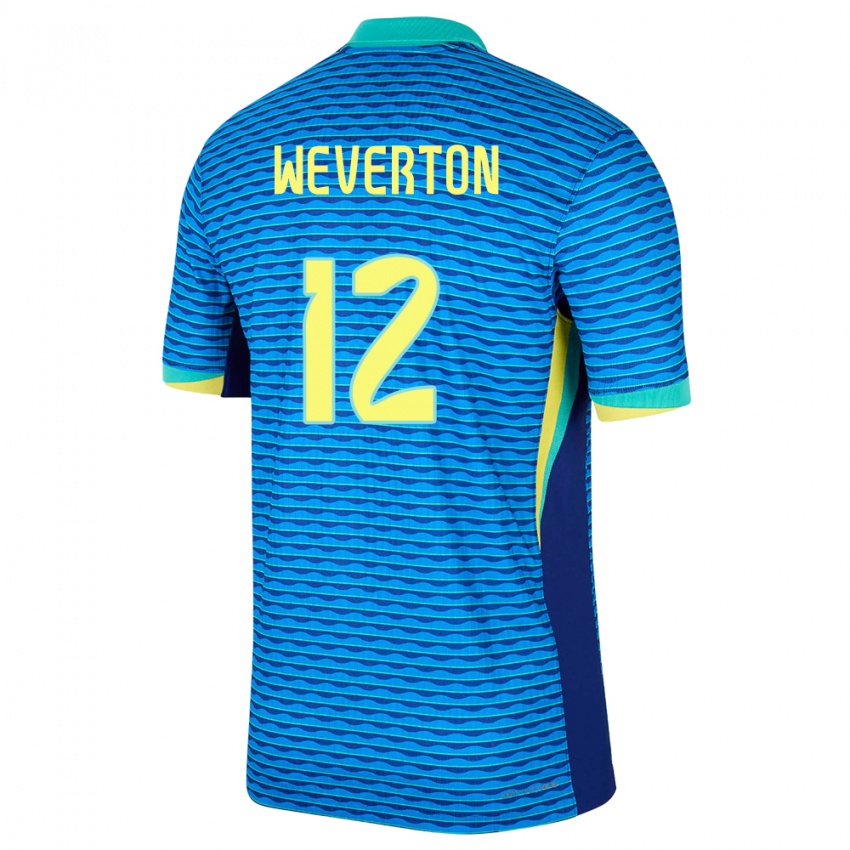 Kobiety Brazylia Weverton #12 Niebieski Wyjazdowa Koszulka 24-26 Koszulki Klubowe