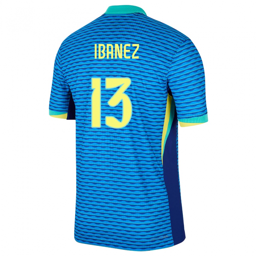 Kobiety Brazylia Roger Ibanez #13 Niebieski Wyjazdowa Koszulka 24-26 Koszulki Klubowe