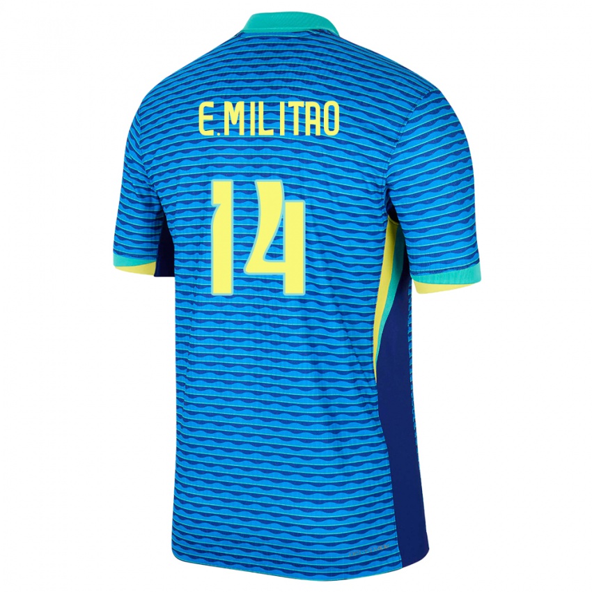 Kobiety Brazylia Eder Militao #14 Niebieski Wyjazdowa Koszulka 24-26 Koszulki Klubowe