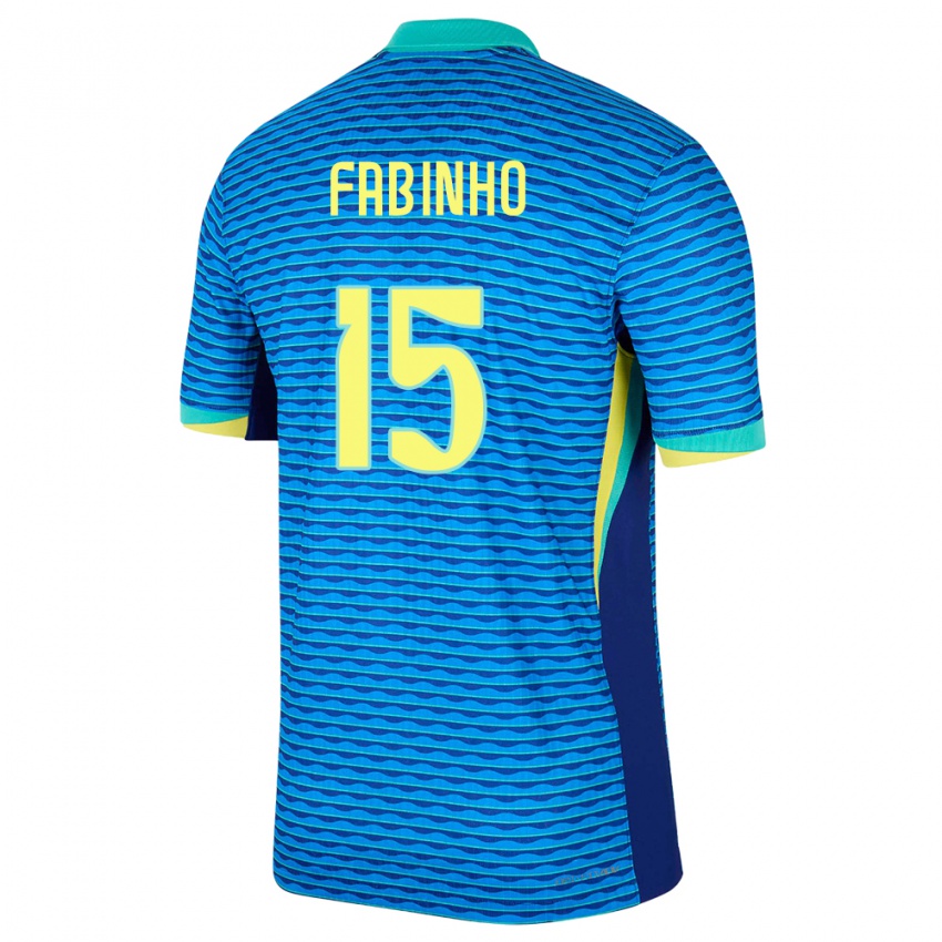 Kobiety Brazylia Fabinho #15 Niebieski Wyjazdowa Koszulka 24-26 Koszulki Klubowe