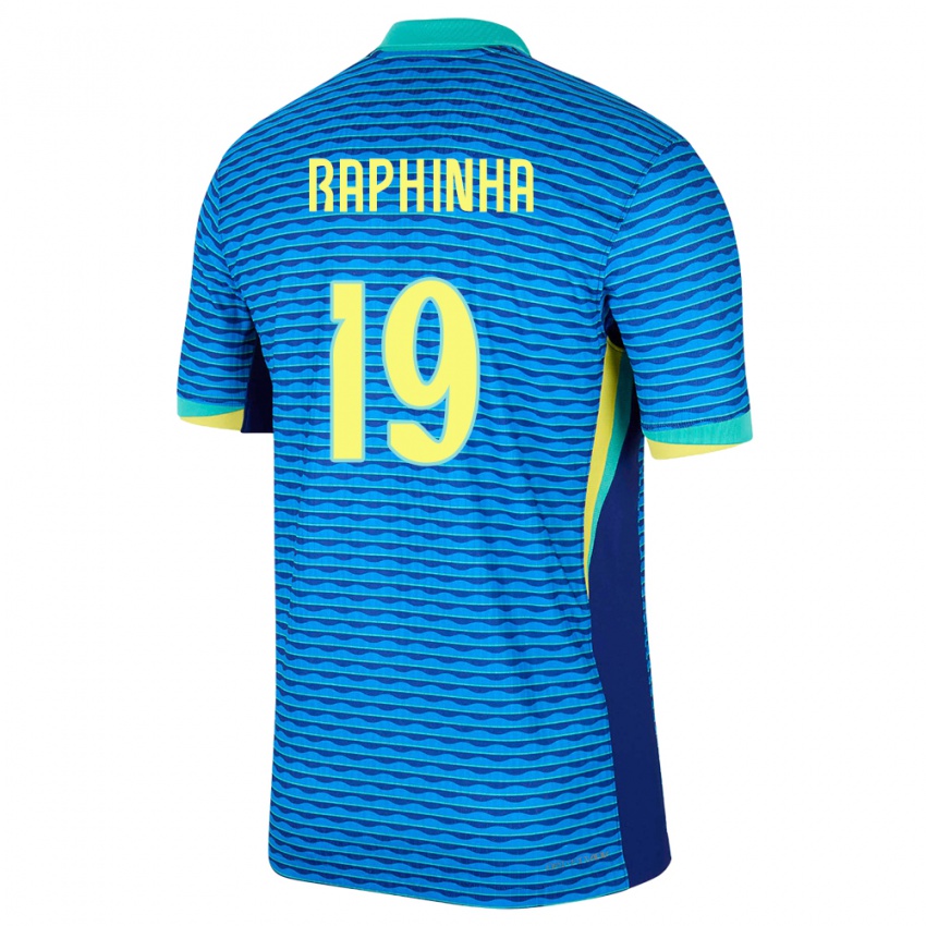 Kobiety Brazylia Raphinha #19 Niebieski Wyjazdowa Koszulka 24-26 Koszulki Klubowe