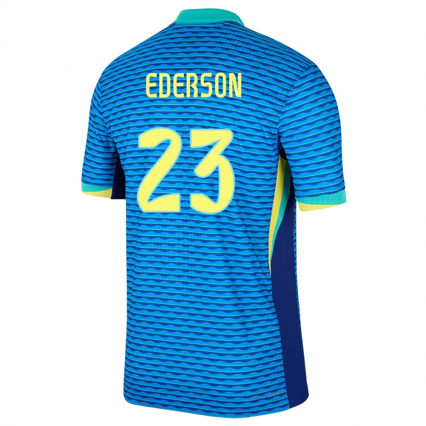 Kobiety Brazylia Ederson #23 Niebieski Wyjazdowa Koszulka 24-26 Koszulki Klubowe