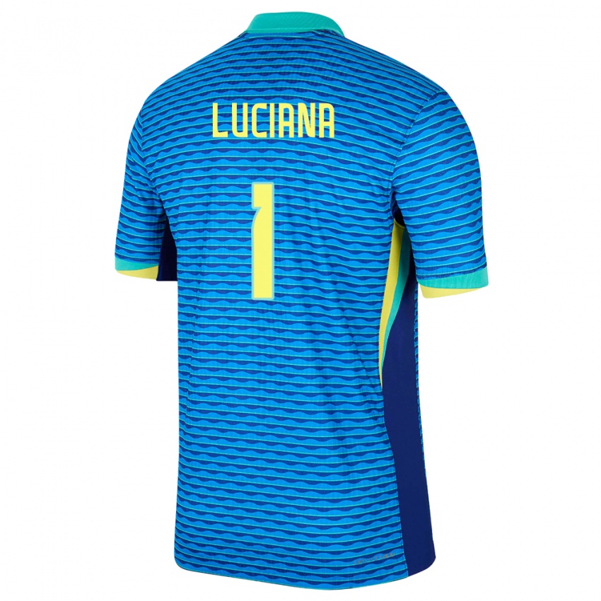 Kobiety Brazylia Luciana #1 Niebieski Wyjazdowa Koszulka 24-26 Koszulki Klubowe