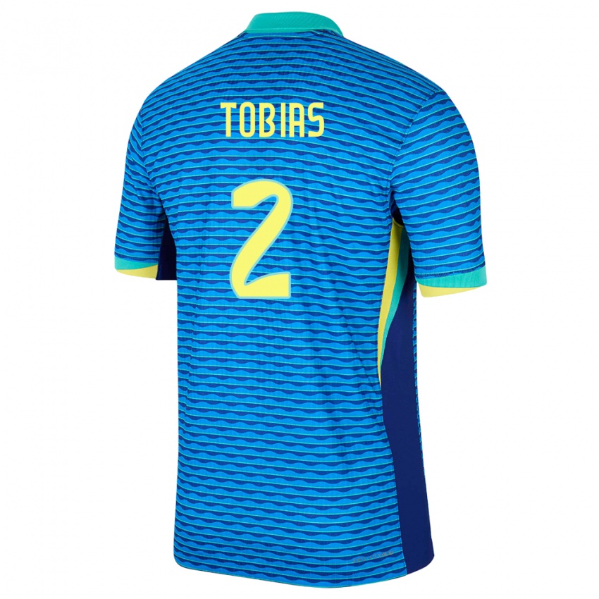 Kobiety Brazylia Vinicius Tobias #2 Niebieski Wyjazdowa Koszulka 24-26 Koszulki Klubowe