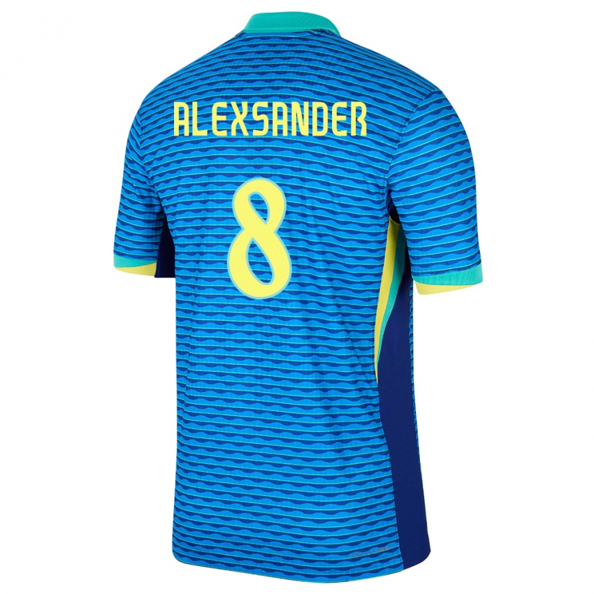 Kobiety Brazylia Alexsander #8 Niebieski Wyjazdowa Koszulka 24-26 Koszulki Klubowe
