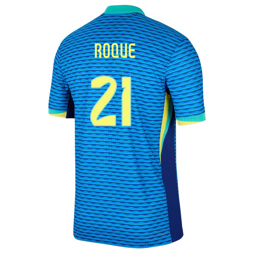 Kobiety Brazylia Vitor Roque #21 Niebieski Wyjazdowa Koszulka 24-26 Koszulki Klubowe