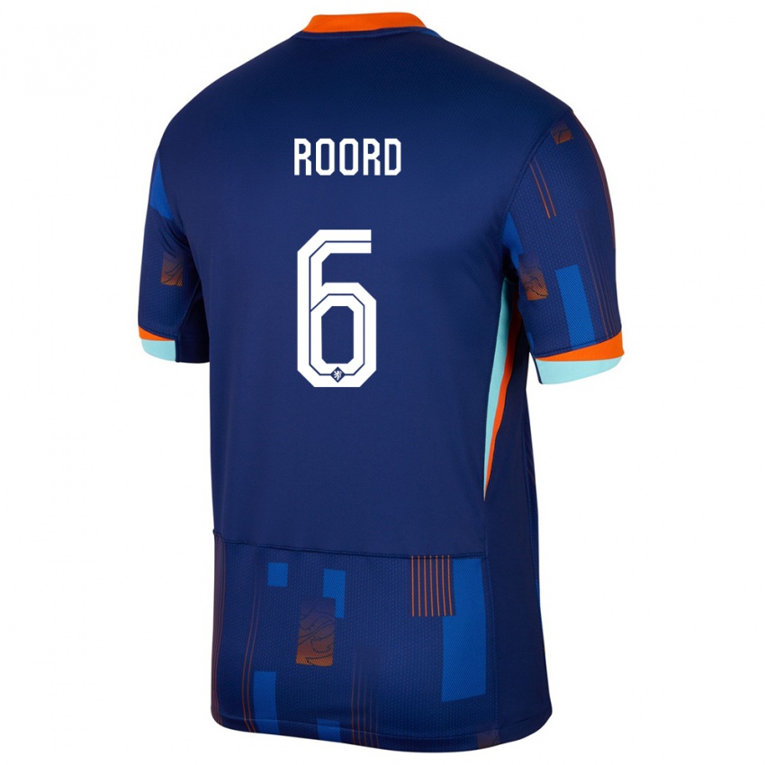 Kobiety Holandia Jill Roord #6 Niebieski Wyjazdowa Koszulka 24-26 Koszulki Klubowe