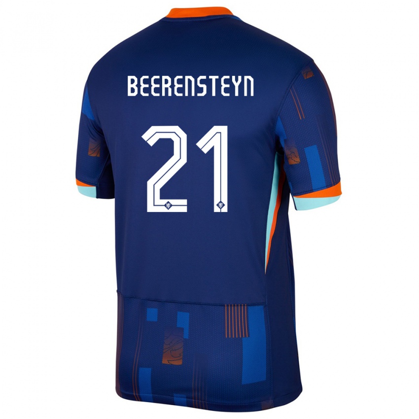 Kobiety Holandia Lineth Beerensteyn #21 Niebieski Wyjazdowa Koszulka 24-26 Koszulki Klubowe