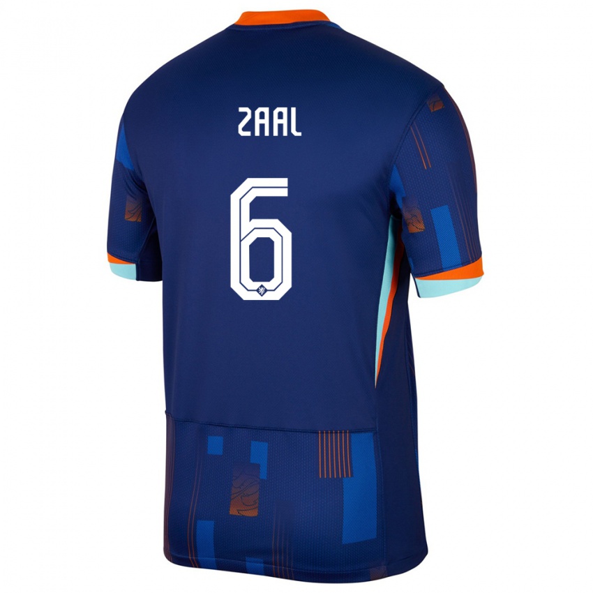 Kobiety Holandia Timo Zaal #6 Niebieski Wyjazdowa Koszulka 24-26 Koszulki Klubowe