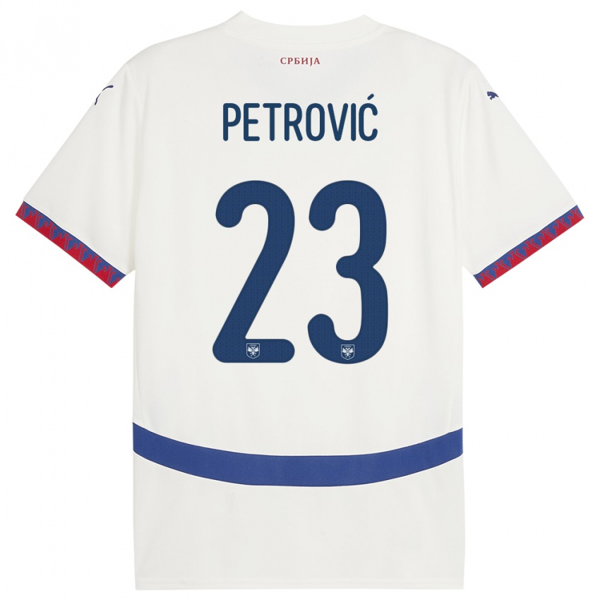 Kobiety Serbia Jovana Petrovic #23 Biały Wyjazdowa Koszulka 24-26 Koszulki Klubowe