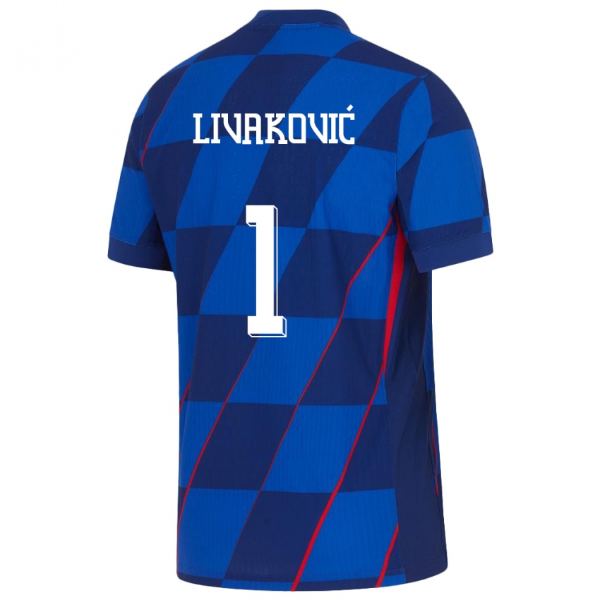 Kobiety Chorwacja Dominik Livakovic #1 Niebieski Wyjazdowa Koszulka 24-26 Koszulki Klubowe