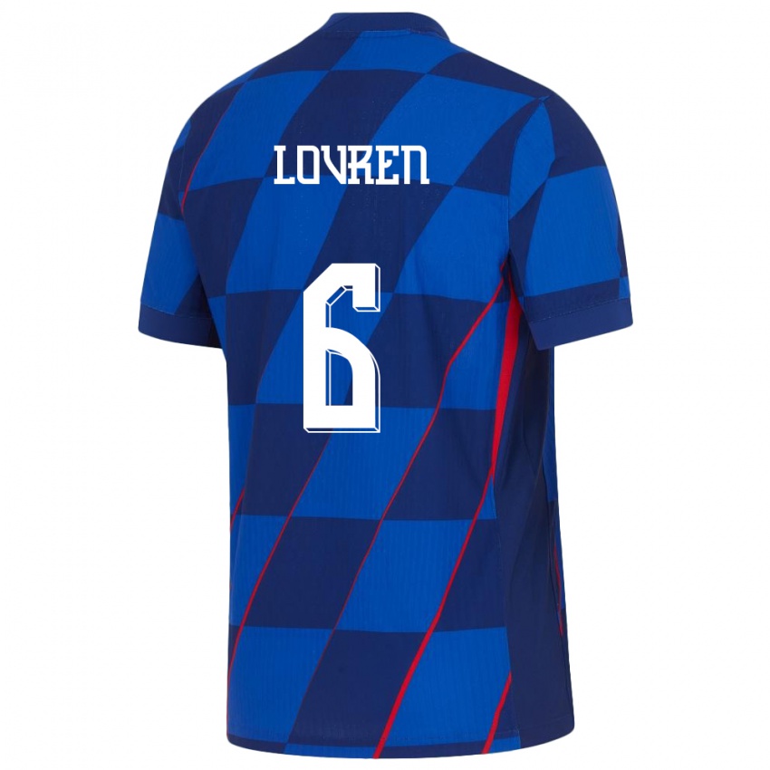 Kobiety Chorwacja Dejan Lovren #6 Niebieski Wyjazdowa Koszulka 24-26 Koszulki Klubowe