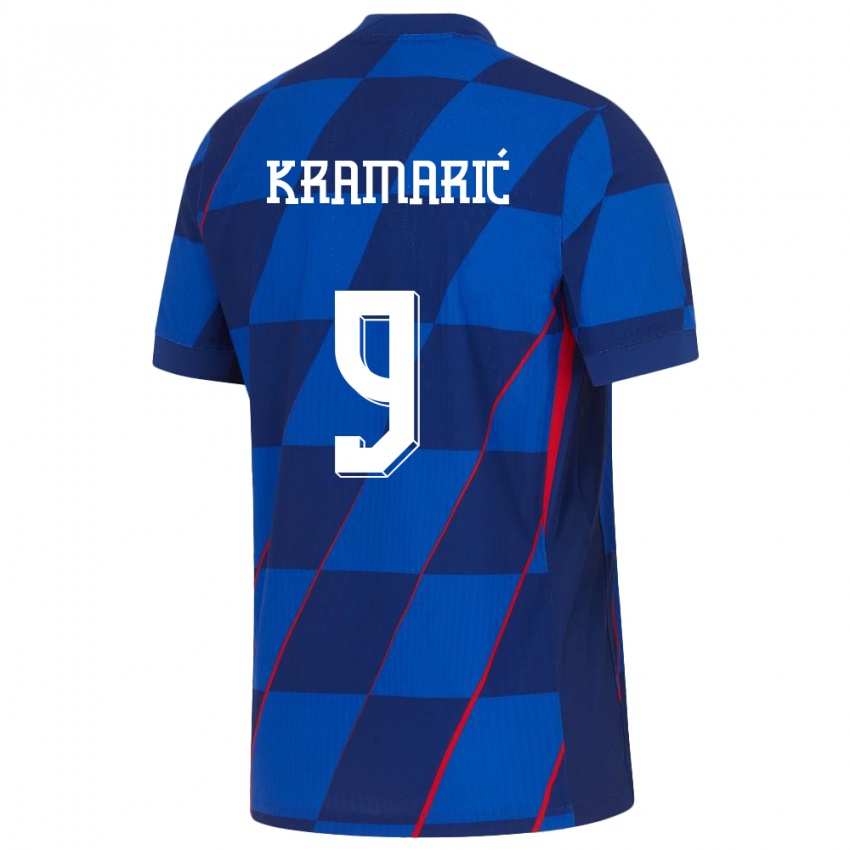 Kobiety Chorwacja Andrej Kramaric #9 Niebieski Wyjazdowa Koszulka 24-26 Koszulki Klubowe