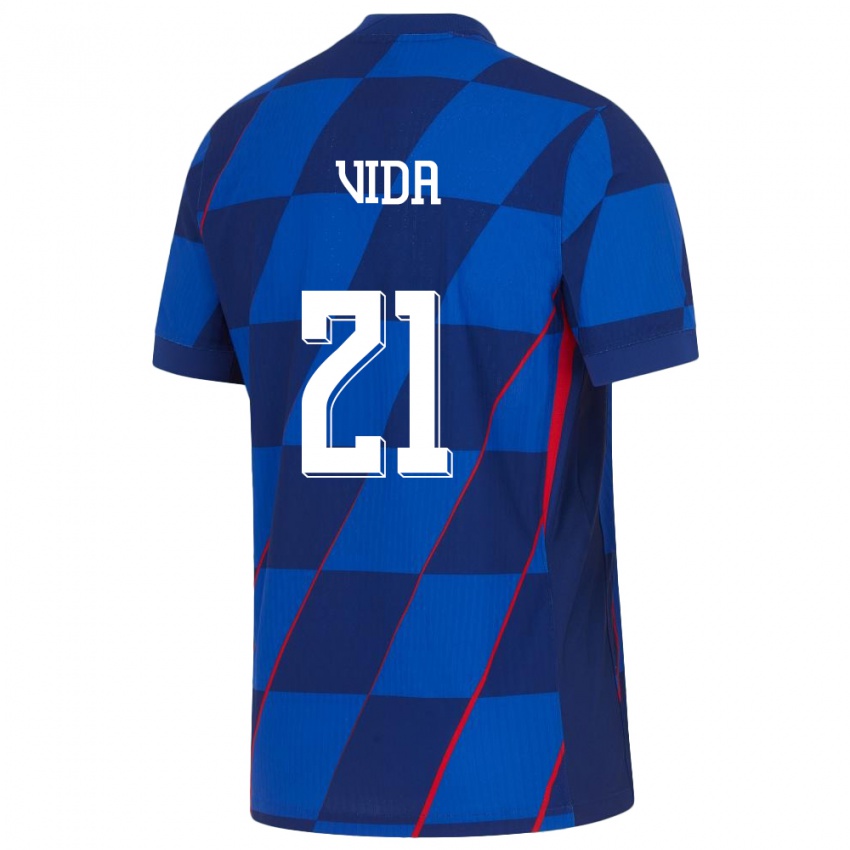 Kobiety Chorwacja Domagoj Vida #21 Niebieski Wyjazdowa Koszulka 24-26 Koszulki Klubowe