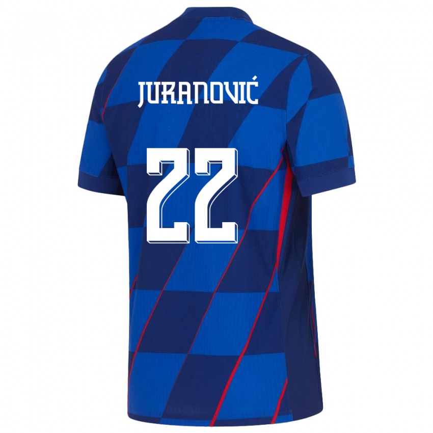 Kobiety Chorwacja Josip Juranovic #22 Niebieski Wyjazdowa Koszulka 24-26 Koszulki Klubowe