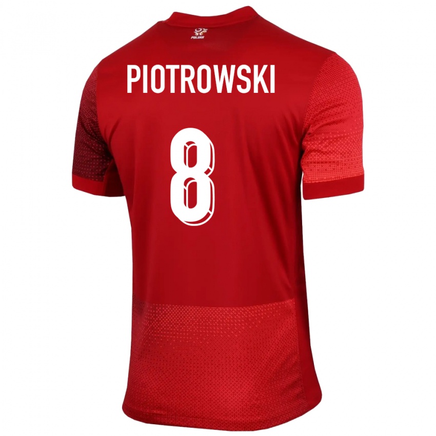 Kobiety Polska Jakub Piotrowski #8 Czerwony Wyjazdowa Koszulka 24-26 Koszulki Klubowe