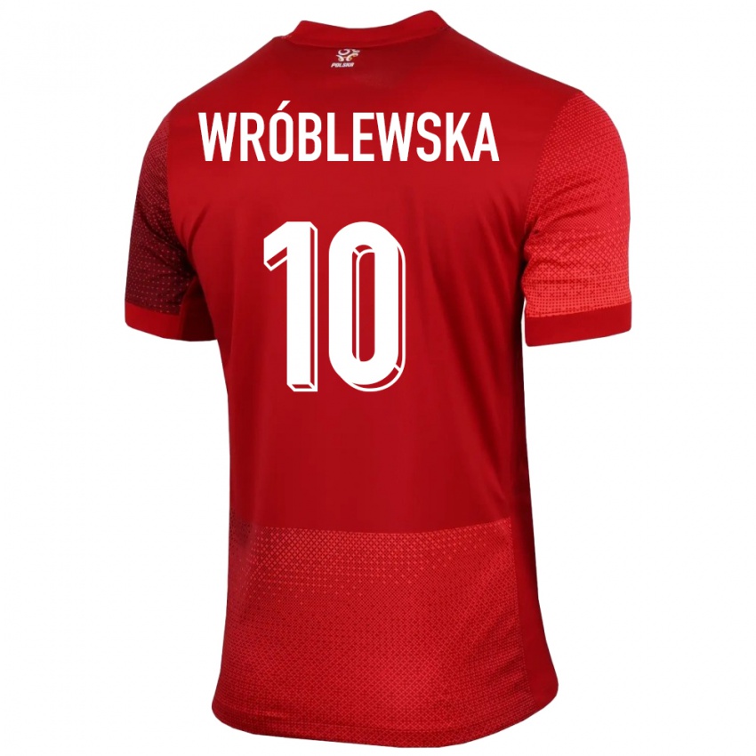 Kobiety Polska Joanna Wroblewska #10 Czerwony Wyjazdowa Koszulka 24-26 Koszulki Klubowe