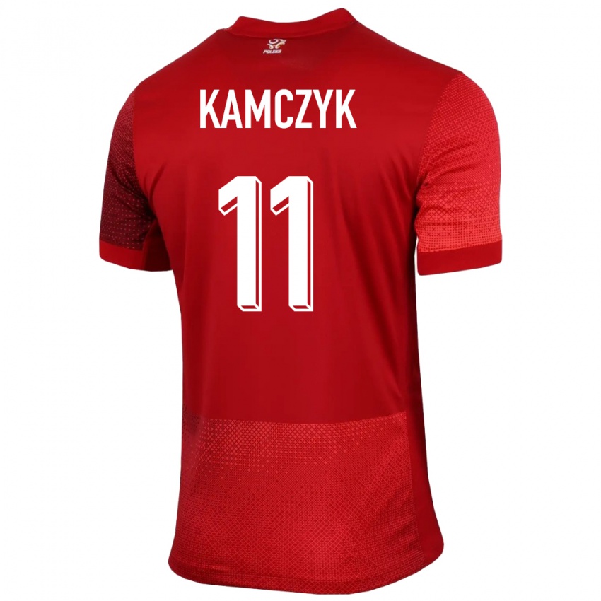 Kobiety Polska Ewelina Kamczyk #11 Czerwony Wyjazdowa Koszulka 24-26 Koszulki Klubowe