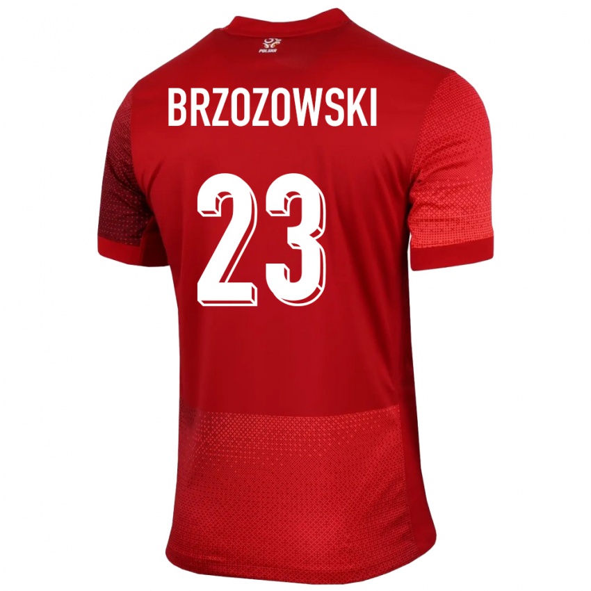 Kobiety Polska Milosz Brzozowski #23 Czerwony Wyjazdowa Koszulka 24-26 Koszulki Klubowe