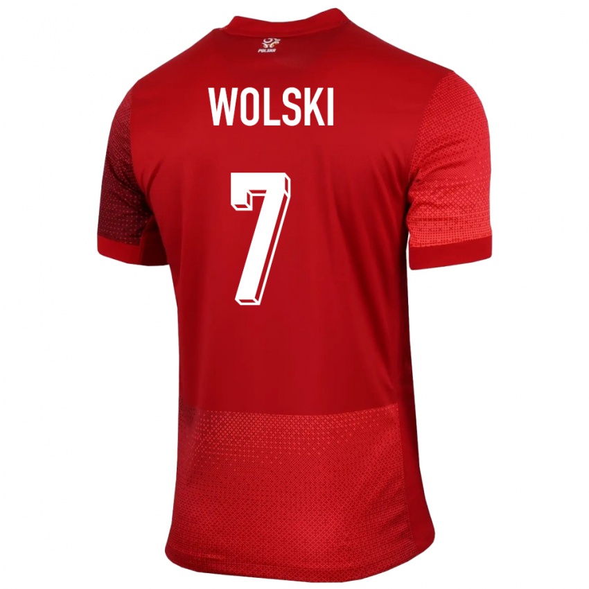 Kobiety Polska Filip Wolski #7 Czerwony Wyjazdowa Koszulka 24-26 Koszulki Klubowe