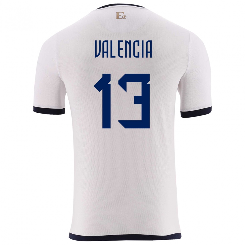 Kobiety Ecuador Enner Valencia #13 Biały Wyjazdowa Koszulka 24-26 Koszulki Klubowe