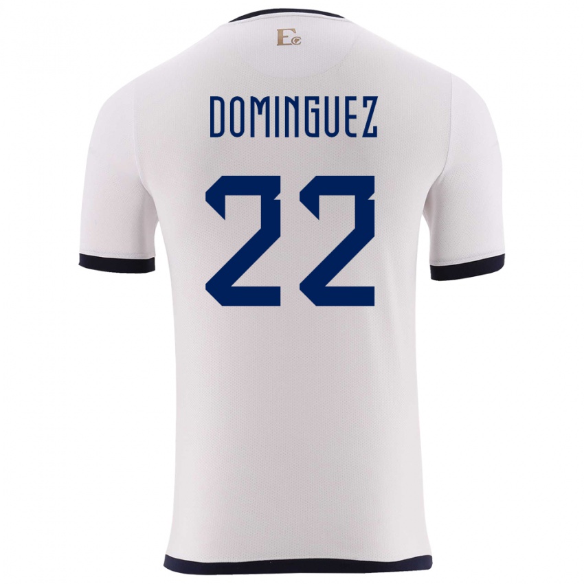Kobiety Ecuador Alexander Dominguez #22 Biały Wyjazdowa Koszulka 24-26 Koszulki Klubowe