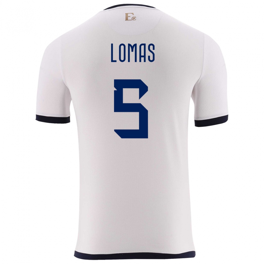 Kobiety Ecuador Ariana Lomas #5 Biały Wyjazdowa Koszulka 24-26 Koszulki Klubowe