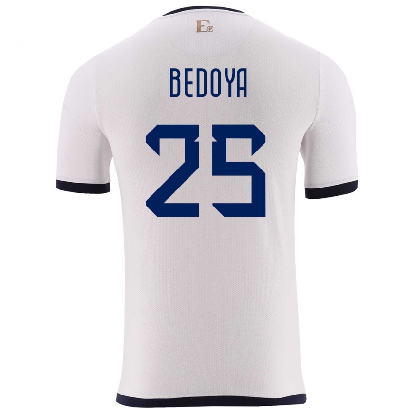 Kobiety Ecuador Jaydah Bedoya #25 Biały Wyjazdowa Koszulka 24-26 Koszulki Klubowe