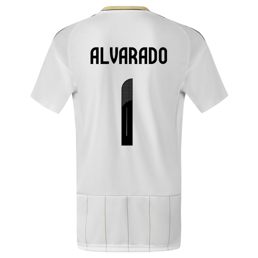 Kobiety Kostaryka Esteban Alvarado #1 Biały Wyjazdowa Koszulka 24-26 Koszulki Klubowe