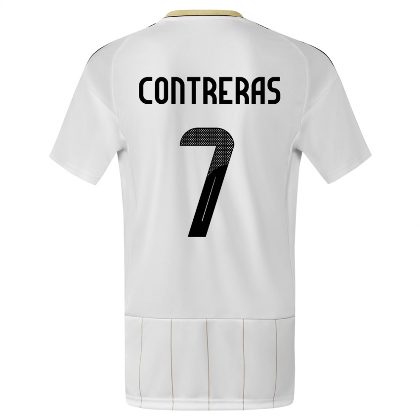 Kobiety Kostaryka Anthony Contreras #7 Biały Wyjazdowa Koszulka 24-26 Koszulki Klubowe