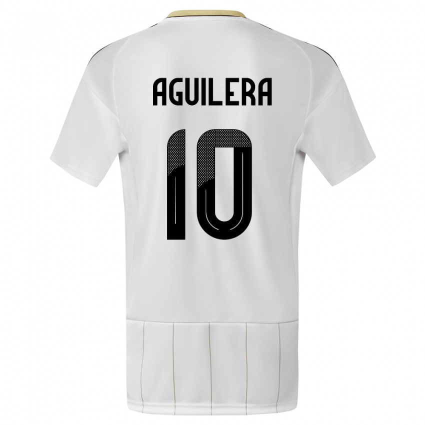 Kobiety Kostaryka Brandon Aguilera #10 Biały Wyjazdowa Koszulka 24-26 Koszulki Klubowe