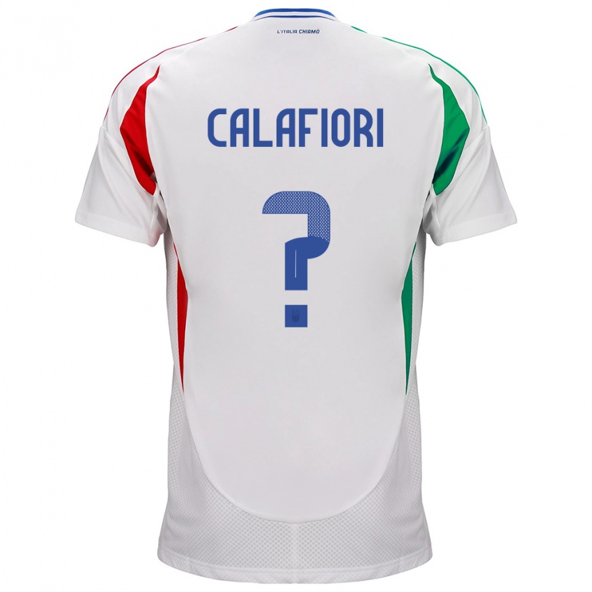 Kobiety Włochy Riccardo Calafiori #0 Biały Wyjazdowa Koszulka 24-26 Koszulki Klubowe
