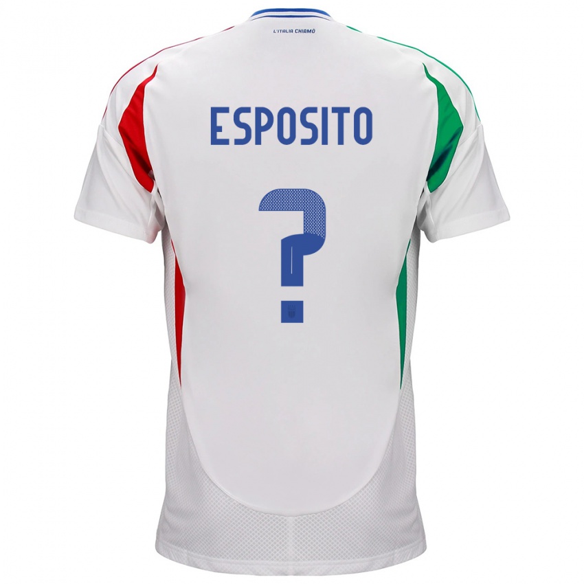 Kobiety Włochy Francesco Pio Esposito #0 Biały Wyjazdowa Koszulka 24-26 Koszulki Klubowe
