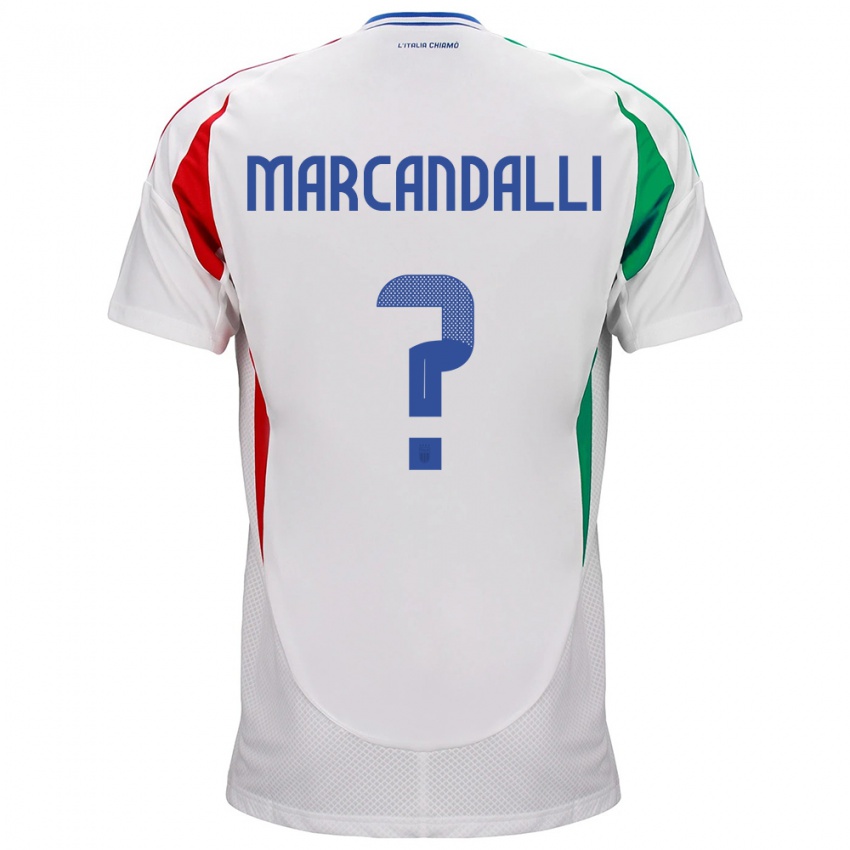 Kobiety Włochy Alessandro Marcandalli #0 Biały Wyjazdowa Koszulka 24-26 Koszulki Klubowe